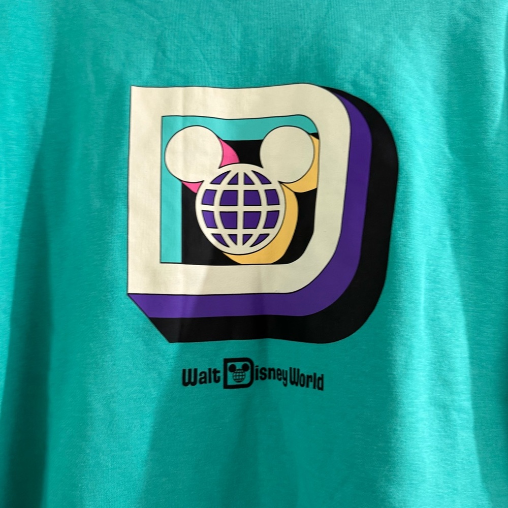 Disney Retro D Turquoise Crewneck Sweatshirt Parks Merch NWT Size Small - Picture 6 of 7
